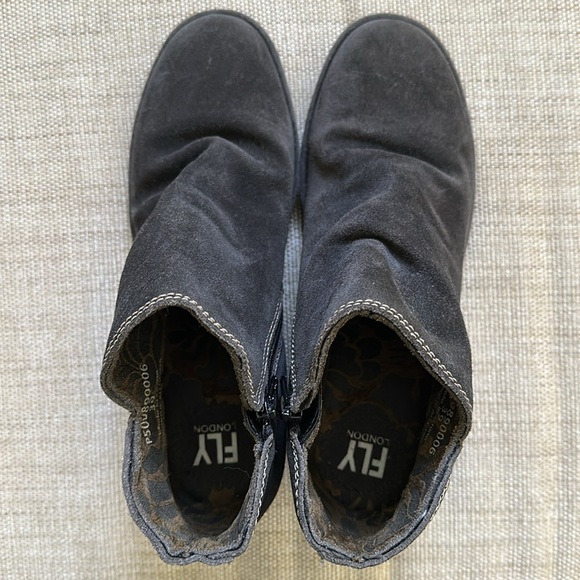 FLY LONDON Wezo Suede Mid Heel Ankle Boot Grey Relaxed Slouchy Size 39 US 8-8.5 - Picture 9 of 16